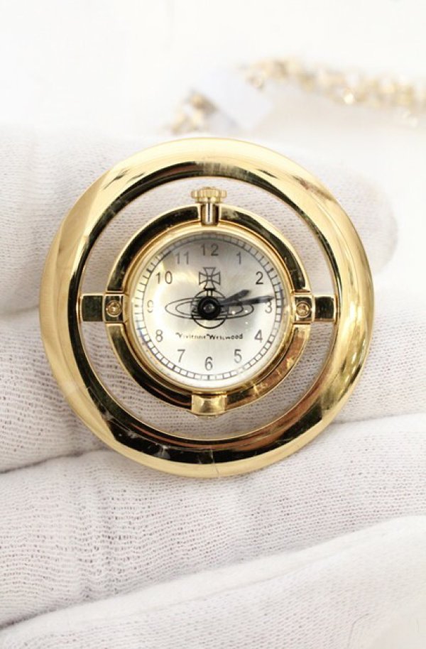 画像4: ヴィヴィアンウエストウッド 中古 / オーブウォッチ ネックレス  ゴールド  O-26-05-03-005-nl-IG-OS (4)