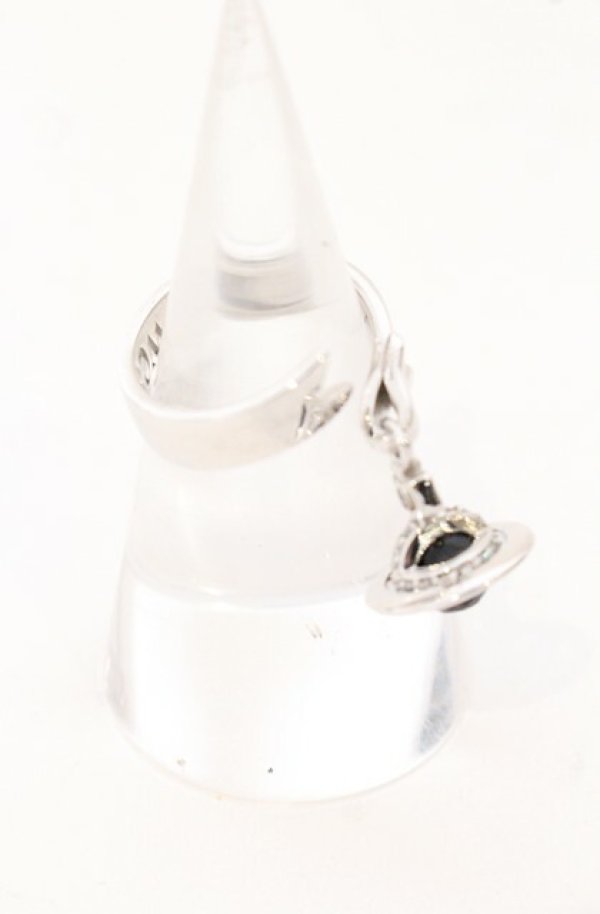 画像3: ヴィヴィアンウエストウッド 中古 / CHARM RING（チャームリング） S（約11号） シルバー×ブラックスフィア  O-26-05-03-009-rg-IG-OS (3)