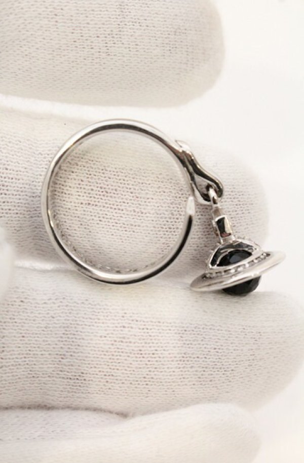 画像6: ヴィヴィアンウエストウッド 中古 / CHARM RING（チャームリング） S（約11号） シルバー×ブラックスフィア  O-26-05-03-009-rg-IG-OS (6)
