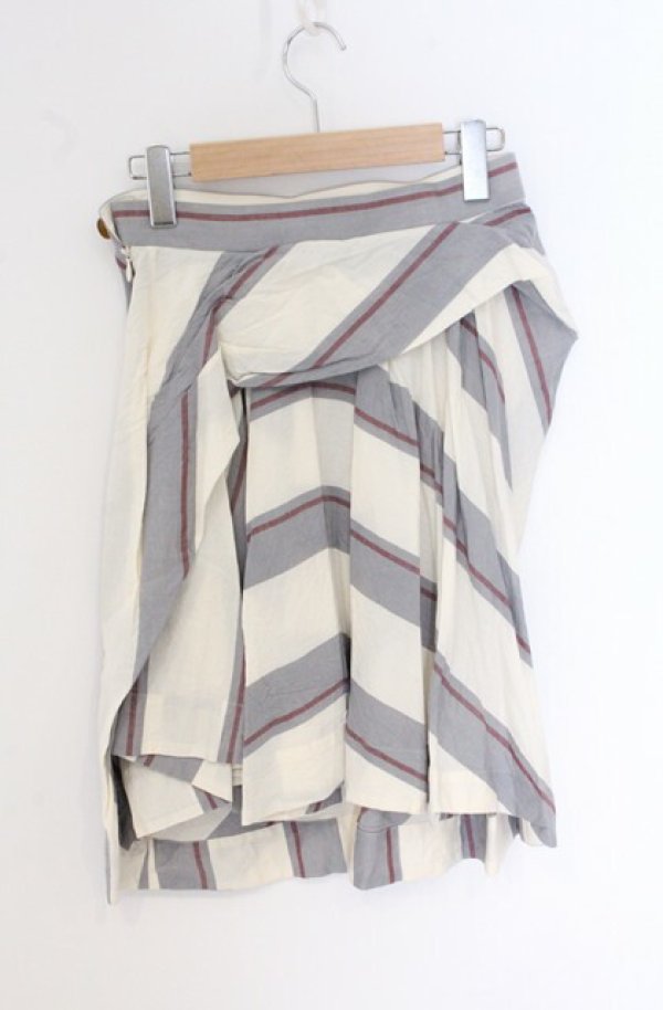 画像2: ヴィヴィアンウエストウッド 中古 / ストライプスカート 2 グレー  O-26-05-03-002-sk-IG-OS (2)