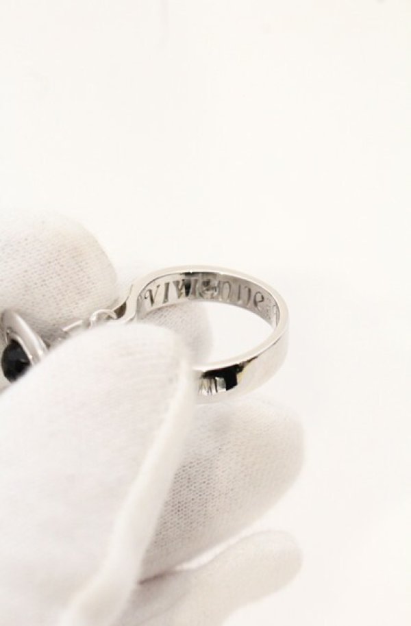 画像7: ヴィヴィアンウエストウッド 中古 / CHARM RING（チャームリング） S（約11号） シルバー×ブラックスフィア  O-26-05-03-009-rg-IG-OS (7)