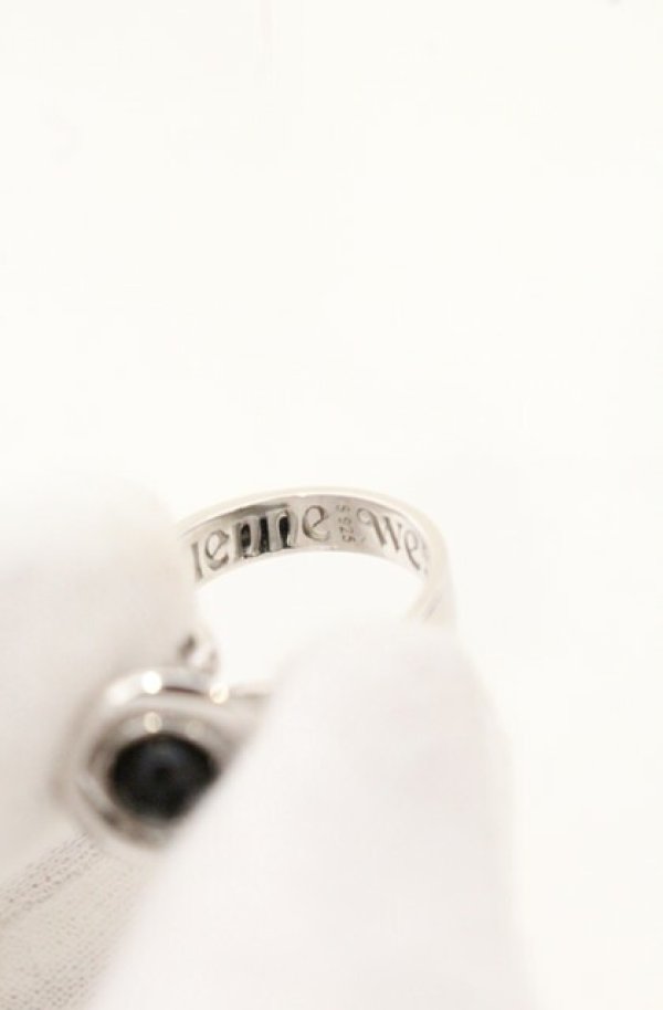 画像8: ヴィヴィアンウエストウッド 中古 / CHARM RING（チャームリング） S（約11号） シルバー×ブラックスフィア  O-26-05-03-009-rg-IG-OS (8)