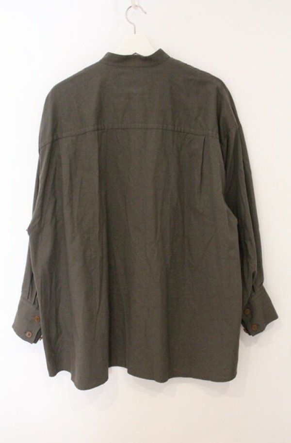 画像6: ヴィヴィアンウエストウッド 中古 / スタンドカラータックワイドシャツ 00 カーキ  O-26-05-10-015-bl-YM-OS (6)
