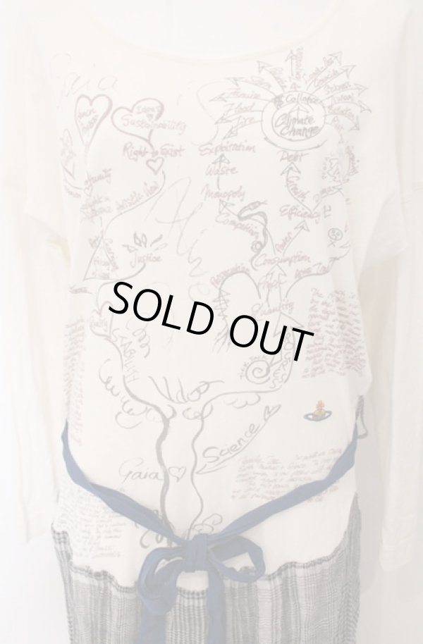 画像2: ヴィヴィアンウエストウッド 中古 / Gaia Tree Dress（ガイアツリードレス） S アイボリーｘブラック  O-26-05-10-021-op-YM-OS (2)