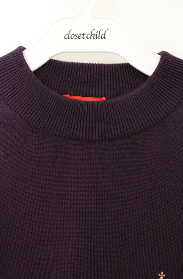 画像3: ヴィヴィアンウエストウッド 中古 / カラーオーブ刺繍ニットソー M パープル  O-26-05-10-023-to-YM-OS (3)