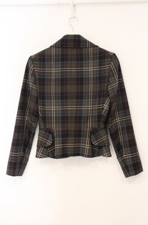 画像5: ヴィヴィアンウエストウッド 中古 / 24AW TARTAN CHECKラブジャケット 01 ブラウン  O-26-05-10-003-jc-IG-OS (5)