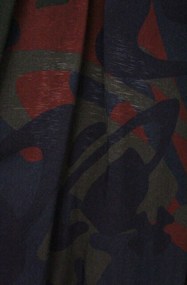 画像2: ヴィヴィアンウエストウッド 中古 / レーヨンエットCAMO ORB PRINTスクエアパネルスカート 00 カーキグリーン  O-26-05-10-031-sk-IG-OS (2)