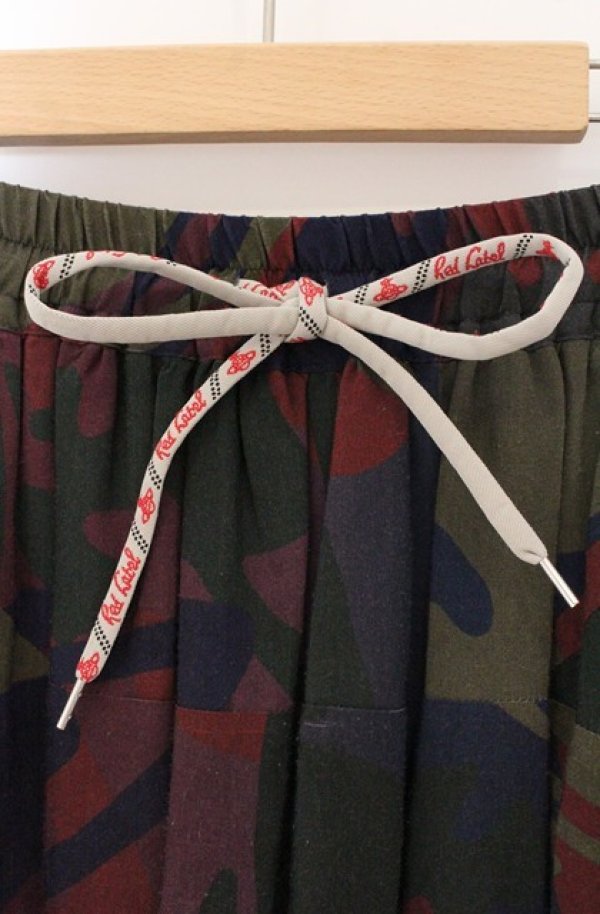 画像3: ヴィヴィアンウエストウッド 中古 / レーヨンエットCAMO ORB PRINTスクエアパネルスカート 00 カーキグリーン  O-26-05-10-031-sk-IG-OS (3)