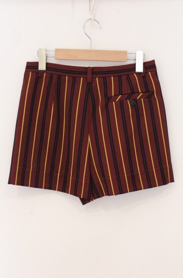 画像4: ANGLOMANIA 中古 / ストライプキュロット 38 ワイン  O-26-05-10-039-pa-IG-OS (4)
