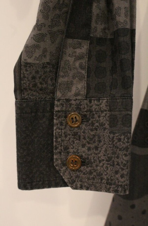画像4: ヴィヴィアンウエストウッド MAN 中古 / パッチワーク風ロングシャツ 46 グレー  O-26-05-10-047-bl-YM-OS (4)