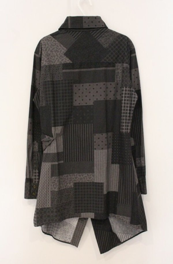 画像5: ヴィヴィアンウエストウッド MAN 中古 / パッチワーク風ロングシャツ 46 グレー  O-26-05-10-047-bl-YM-OS (5)