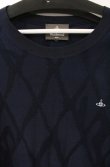 画像2: ヴィヴィアンウエストウッド MAN 中古 / アーガイルトライアングルカットソー 44 ネイビー  O-26-05-10-048-to-YM-OS (2)