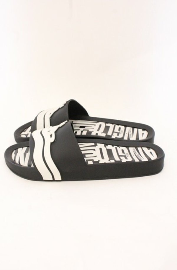 画像4: ヴィヴィアンウエストウッド×Melissa 中古 / BEACH SLIDE AD ORBサンダル JPN24cm ブラック×ホワイト  O-26-05-10-058-sh-IG-OS (4)