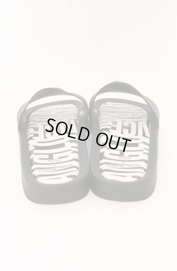 画像5: ヴィヴィアンウエストウッド×Melissa 中古 / BEACH SLIDE AD ORBサンダル JPN24cm ブラック×ホワイト  O-26-05-10-058-sh-IG-OS (5)