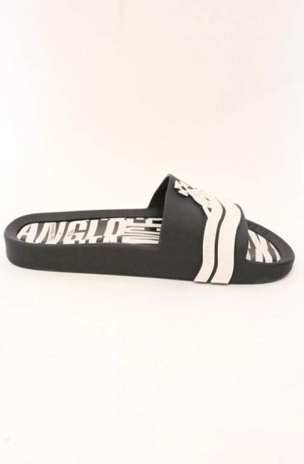 画像6: ヴィヴィアンウエストウッド×Melissa 中古 / BEACH SLIDE AD ORBサンダル JPN24cm ブラック×ホワイト  O-26-05-10-058-sh-IG-OS (6)