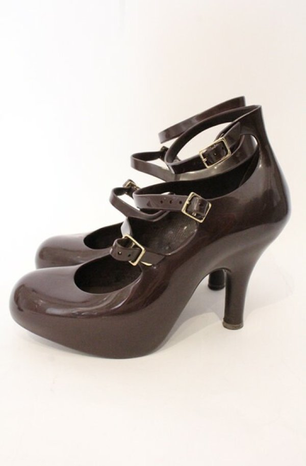 画像4: ヴィヴィアンウエストウッド×Melissa 中古 / Elevated 3-Strapシューズ JPN24.5cm ブラウン  O-26-05-10-059-sh-IG-OS (4)