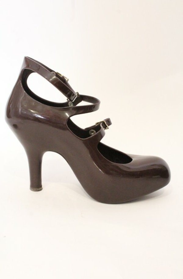 画像6: ヴィヴィアンウエストウッド×Melissa 中古 / Elevated 3-Strapシューズ JPN24.5cm ブラウン  O-26-05-10-059-sh-IG-OS (6)