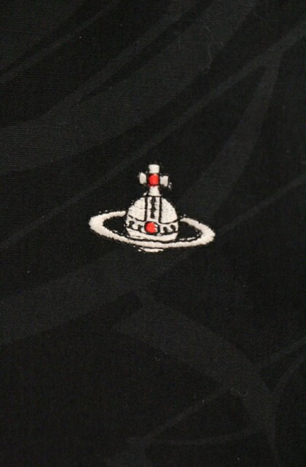 画像3: ヴィヴィアンウエストウッド 中古 / ハリスカラー総柄ブラウス 02 ブラック  O-26-05-10-008-bl-YM-OS (3)