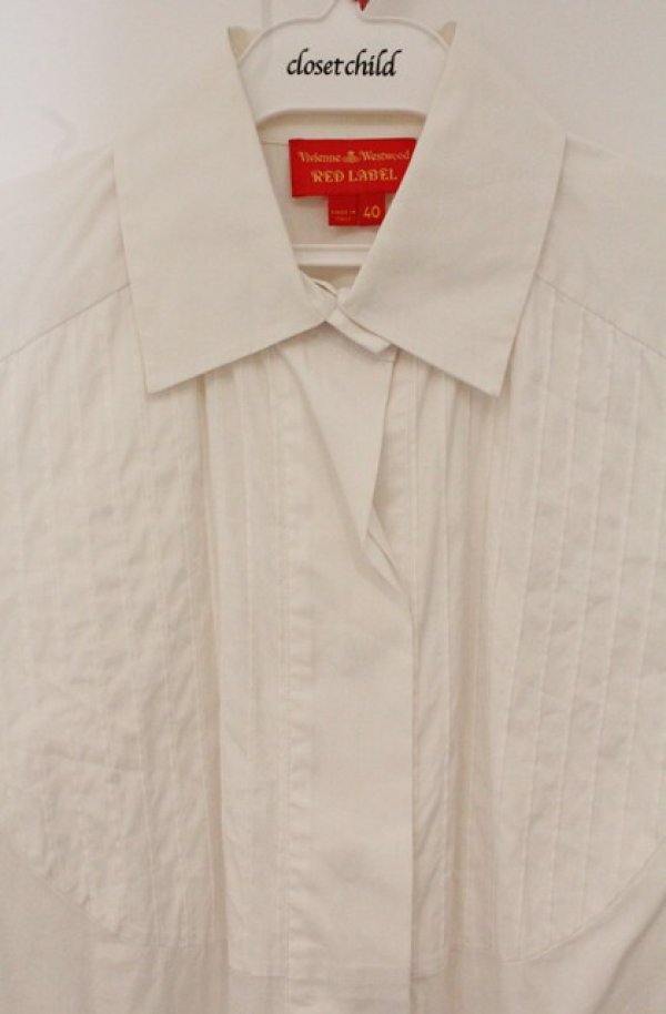 画像2: ヴィヴィアンウエストウッド 中古 / タックデコルテロングシャツ 40 ホワイト  O-26-05-10-011-bl-YM-OS (2)