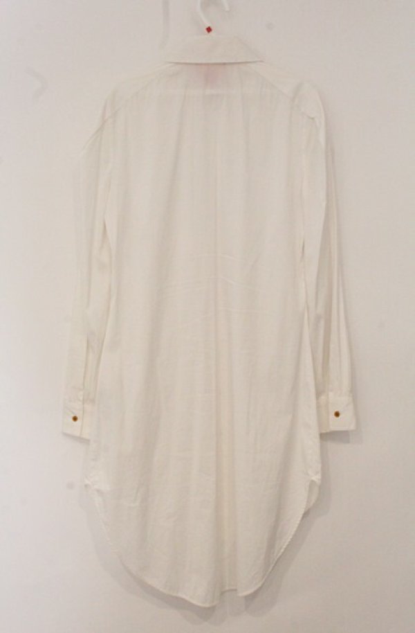 画像5: ヴィヴィアンウエストウッド 中古 / タックデコルテロングシャツ 40 ホワイト  O-26-05-10-011-bl-YM-OS (5)