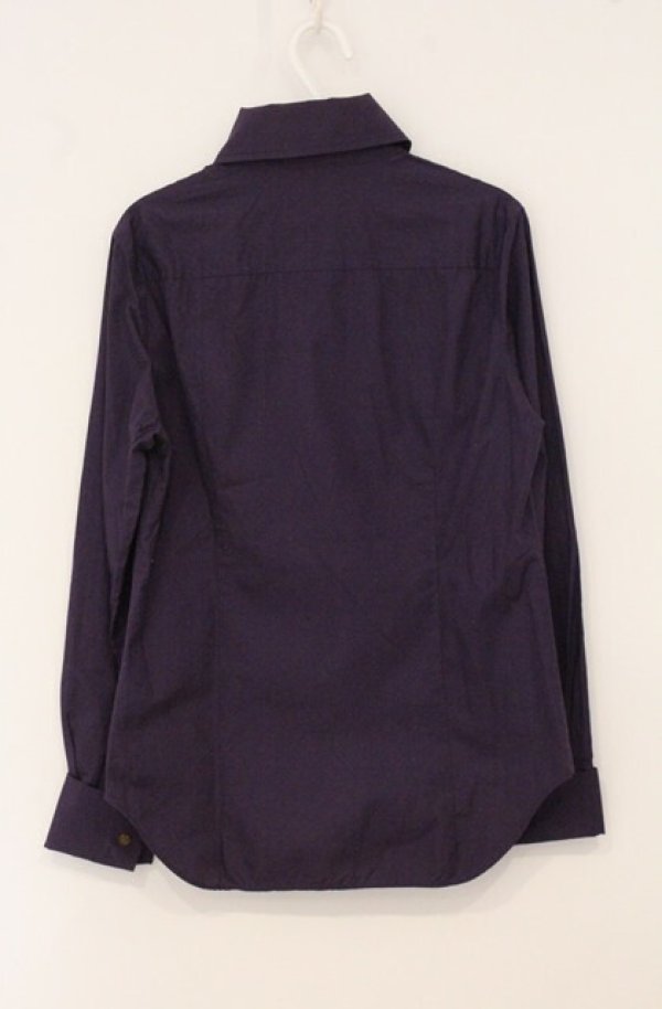 画像5: ヴィヴィアンウエストウッド 中古 / ボタンダウン立チ襟単色ブラウス 3 パープル  O-26-05-10-014-bl-YM-OS (5)