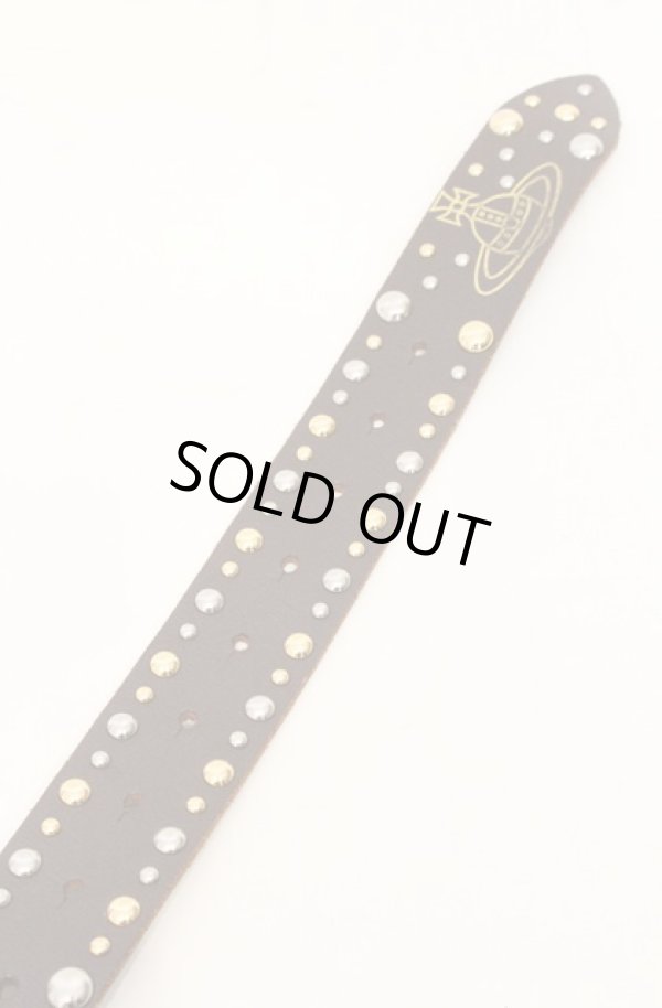 画像7: ヴィヴィアンウエストウッド 中古 / オーバルバックルスタッズベルト メンズS規格 ブラウンｘシルバー  O-26-05-17-024-gd-YM-ZH (7)