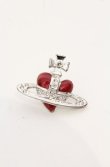 画像2: ヴィヴィアンウエストウッド 中古 / diamante heart stud pierce（ディアマンテハートスタッズピアス）  シルバーｘレッド  O-26-05-17-026-ac-YM-OS (2)