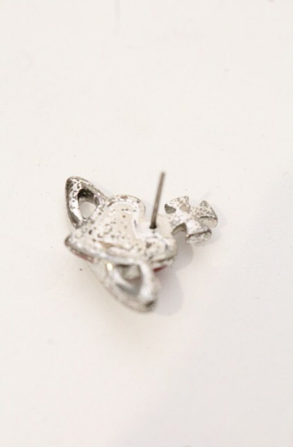 画像4: ヴィヴィアンウエストウッド 中古 / diamante heart stud pierce（ディアマンテハートスタッズピアス）  シルバーｘレッド  O-26-05-17-026-ac-YM-OS (4)