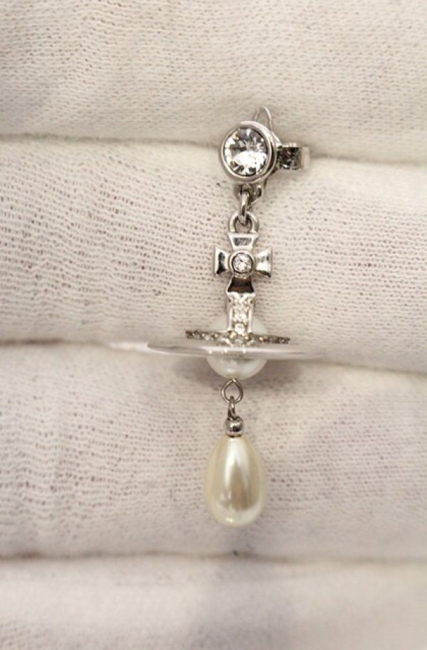 画像3: ヴィヴィアンウエストウッド MAN 中古 / MAN. PEARL DROP シングルピアス  シルバー  O-26-05-17-029-ac-YM-OS (3)