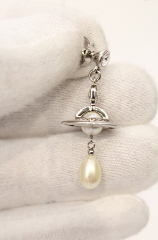 画像4: ヴィヴィアンウエストウッド MAN 中古 / MAN. PEARL DROP シングルピアス  シルバー  O-26-05-17-029-ac-YM-OS (4)