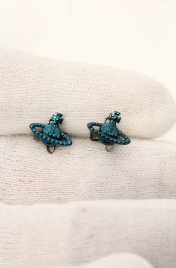 画像3: ヴィヴィアンウエストウッド 中古 / FARAH EARRINGS（ファラー）ピアス  メタリックブルー  O-26-05-17-030-er-YM-OS (3)