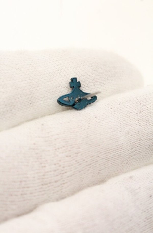 画像4: ヴィヴィアンウエストウッド 中古 / FARAH EARRINGS（ファラー）ピアス  メタリックブルー  O-26-05-17-030-er-YM-OS (4)