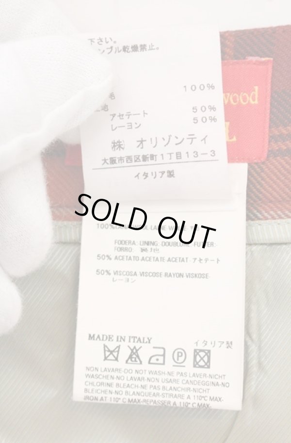 画像6: ヴィヴィアンウエストウッド 中古 / タータンチェックアニマルカットスカート 42 オレンジ  O-26-05-17-006-sk-YM-ZH (6)