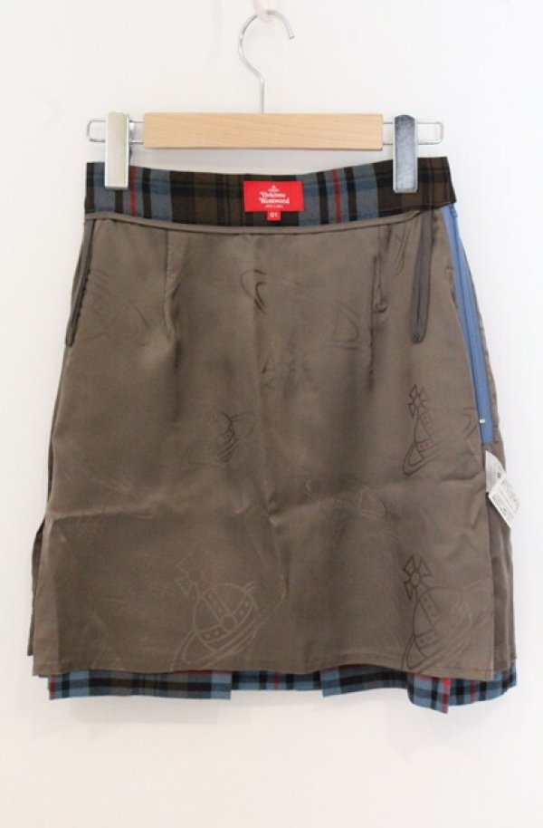 画像3: ヴィヴィアンウエストウッド 中古 / TARTAN CHECK ボックスプリーツミニスカート（タータンチェック） 01 ブルー  O-26-05-17-008-sk-YM-OS (3)
