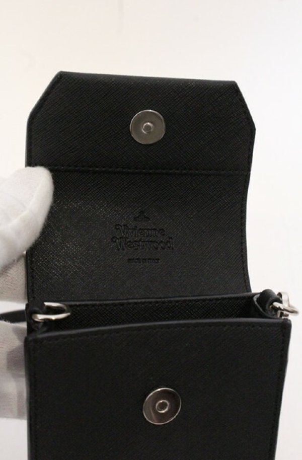 画像6: ヴィヴィアンウエストウッド 中古 / GRAIN LEATHER PHONE BAG バッグ  ブラック  O-26-05-17-012-ba-IG-OS (6)