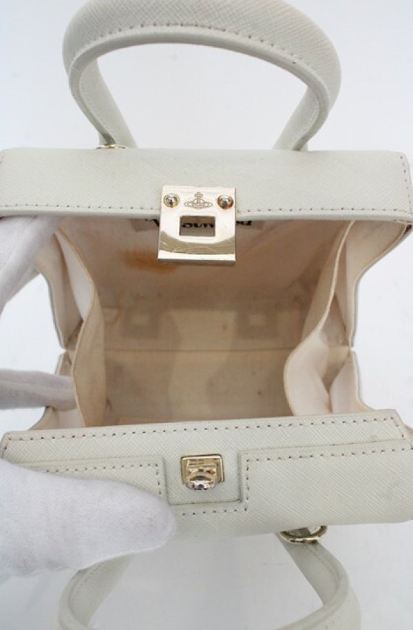 画像10: ヴィヴィアンウエストウッド 中古 / KELLY SMALL HANDBAG（ケリースモールハンドバッグ）  オフホワイト  O-26-05-24-016-ba-YM-OS (10)
