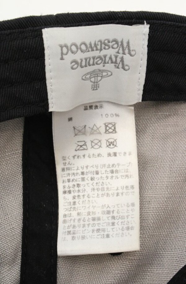 画像7: ヴィヴィアンウエストウッド 中古 / LONDONリップストップキャップ  ブラック  O-26-05-24-024-ha-YM-OS (7)