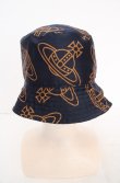 画像2: ヴィヴィアンウエストウッド 中古 / ORB LINING バケットハット  ネイビー×マスタード  O-26-05-24-025-ha-IG-OS (2)