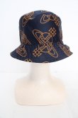 画像4: ヴィヴィアンウエストウッド 中古 / ORB LINING バケットハット  ネイビー×マスタード  O-26-05-24-025-ha-IG-OS (4)