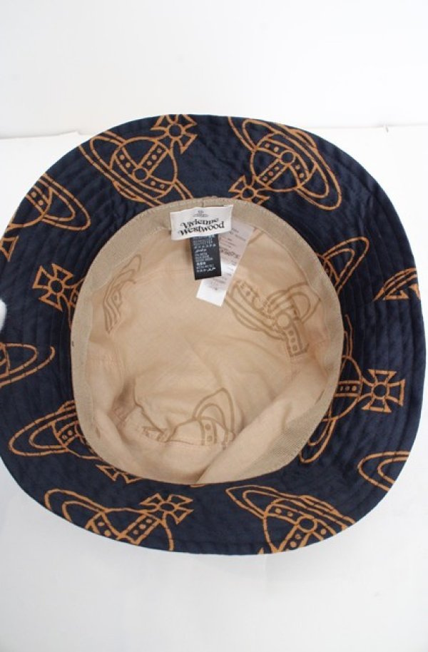 画像5: ヴィヴィアンウエストウッド 中古 / ORB LINING バケットハット  ネイビー×マスタード  O-26-05-24-025-ha-IG-OS (5)