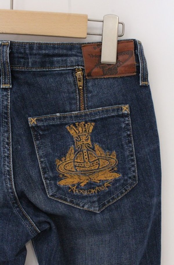 画像5: ヴィヴィアンウエストウッド Anglomania and Lee 中古 /INNY ZIP　デニムパンツ W26 インディゴ  O-26-05-24-009-pa-YM-OS (5)
