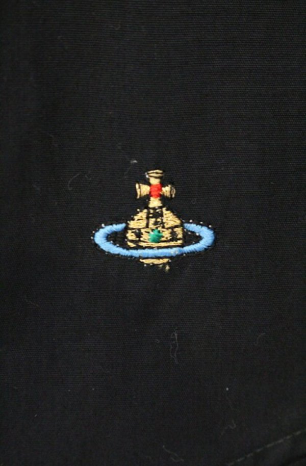 画像3: ヴィヴィアンウエストウッド 中古 / カラーオーブ刺繍半袖ブラウス  II ブラック  O-26-06-07-003-bl-YM-OS (3)