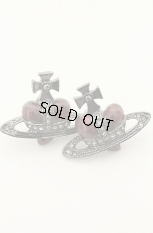 画像3: ヴィヴィアンウエストウッド 中古 / diamante heart stud pierce（ディアマンテハートスタッズピアス）  ガンメタル  O-26-06-07-027-ac-YM-OS (3)