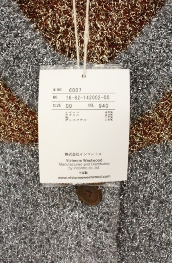 画像3: ヴィヴィアンウエストウッド 中古 / グリッターニットカーディガン 00 ブラウンｘグレーｘシルバーｘゴールド  O-26-06-21-022-to-YM-OS (3)