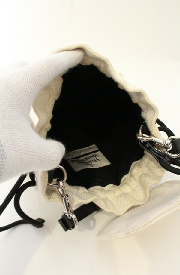 画像5: ヴィヴィアンウエストウッド 中古 / CANVAS DRAWSTRING POUCH SET バッグ（キャンバスドローストリング）  オフホワイト  O-26-06-21-045-sh-YM-OS (5)