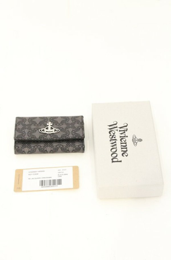 画像6: ヴィヴィアンウエストウッド 中古 / RE-JACQUARD ORBORAMA（リ・ジャカード オーボラマ）キーケース  ブラック（グレー系）  O-26-06-21-058-gd-YM-OS (6)