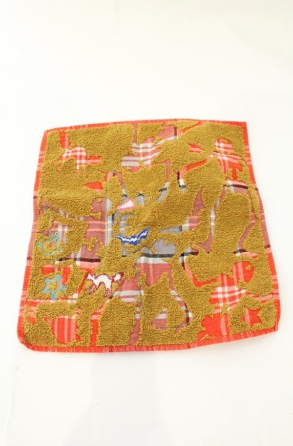 画像2: ヴィヴィアンウエストウッド 中古 / タオルハンカチ  チェック スカル柄  O-26-06-21-069-gd-IG-OS (2)