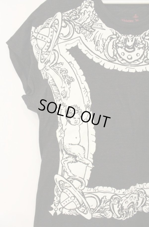 画像2: ヴィヴィアンウエストウッド 中古 / サティアフレームTシャツ 3 ダークグレー  O-26-06-21-007-ts-YM-OS (2)