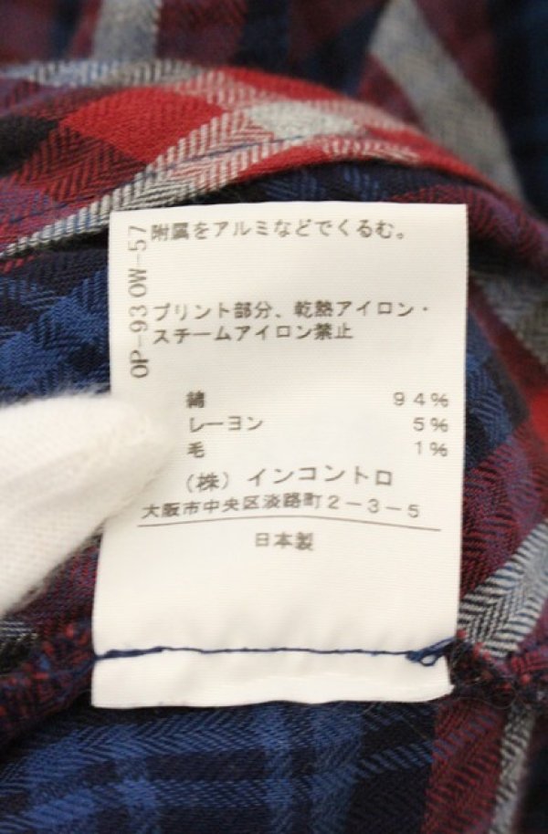 画像7: ANGLOMANIA 中古 / CLIMATE REVOLUTION 変形シャツ 38 レッドｘネイビー  O-26-06-21-009-bl-YM-OS (7)