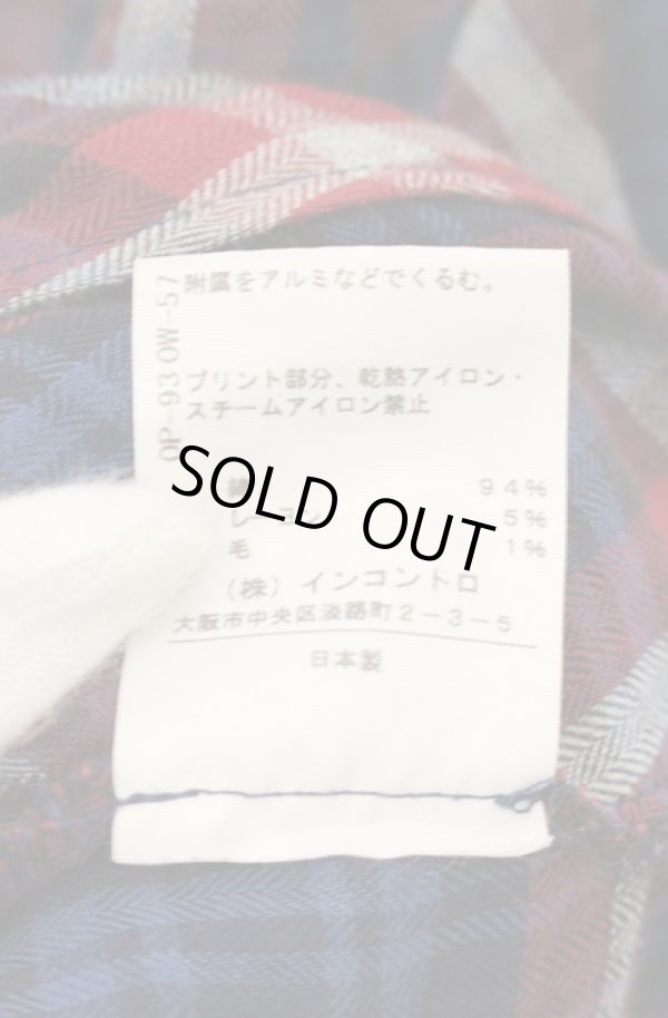 画像7: ANGLOMANIA 中古 / CLIMATE REVOLUTION 変形シャツ 38 レッドｘネイビー  O-26-06-21-009-bl-YM-ZH (7)
